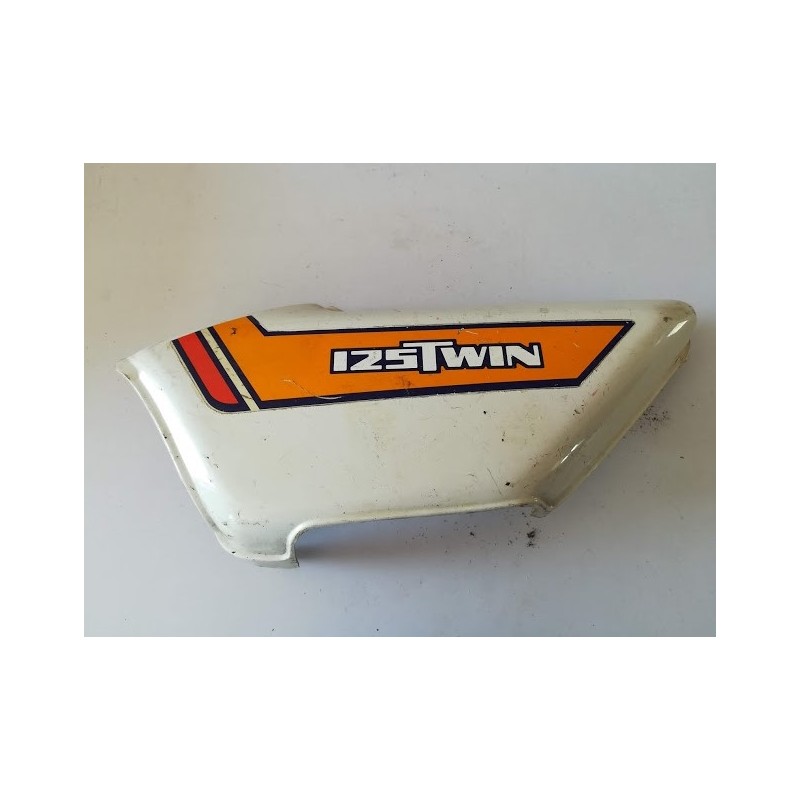 CARTER LATERAL GAUCHE BLANC POUR 125 HONDA TWIN