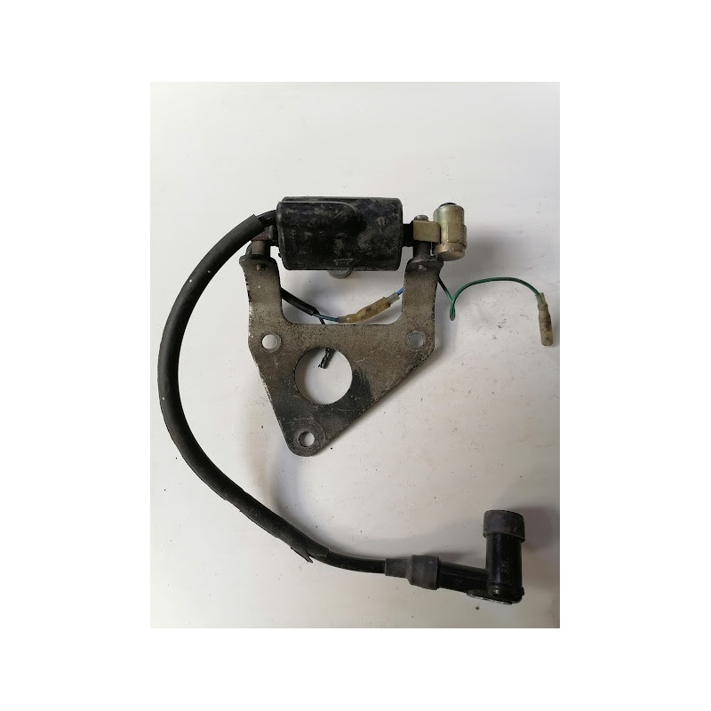 BOBINE D ALLUMAGE D ORIGINE SUR SON SUPPORT POUR 125 S3 ET AUTRES 125 HONDA A ALLUMAGE PAR RUPTEUR